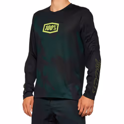 100% Airmatic LE Maglia da bicicletta a maniche lunghe, nero-verde, dimensione L per uomo