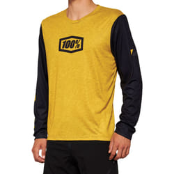 100% Airmatic Maglia da bicicletta a maniche lunghe, nero-giallo, dimensione M per uomo