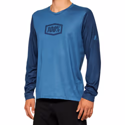 100% Airmatic Maglia da bicicletta a maniche lunghe, blu, dimensione L per uomo