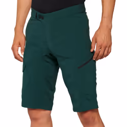 100% Ridecamp Pantaloncini da bicicletta, verde, dimensione 32 per uomo
