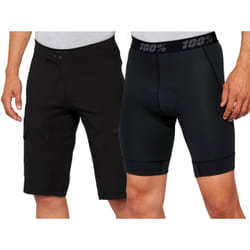 100% Ridecamp Pantaloncini da bicicletta, nero, dimensione 38 per uomo