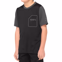 100% Ridecamp Maglia da bicicletta a maniche corte giovanile, nero-grigio, dimensione S