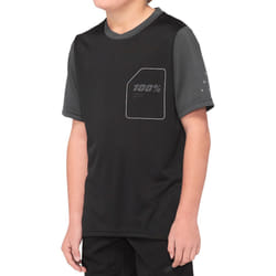 100% Ridecamp Maglia da bicicletta a maniche corte giovanile, nero-grigio, dimensione S