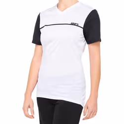 100% Ridecamp Maglia da donna per bicicletta a maniche corte, nero-bianco, dimensione M per donne
