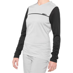 100% Ridecamp Maglia da bicicletta a maniche lunghe da donna, nero-grigio, dimensione L per donne
