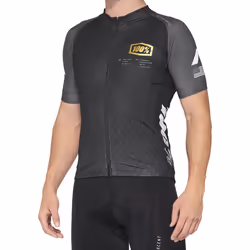 100% Exceeda Maglia da bicicletta a maniche corte, nero-grigio, dimensione M per uomo