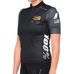 100% Exceeda Maglia da donna per bicicletta a maniche corte, nero-grigio, dimensione M per donne