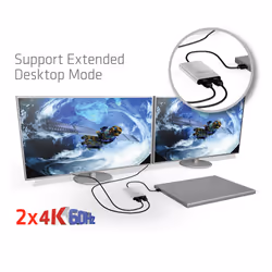 CLUB3D Thunderbolt 3 a Dual HDMI 2.0 Adaptador - Vista aggiuntiva 5