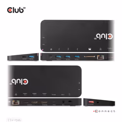 CLUB3D CSV-1566 replicatore di porte e docking station per laptop USB 3.2 Gen 1 (3.1 Gen 1) Type-C Nero