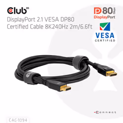 CLUB3D CAC-1094 cavo DisplayPort 2 m Nero - Vista aggiuntiva 2