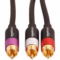 AmazonBasics PBH-20214, RCA, Maschio, 2 x RCA, Maschio, 2,438 m, Nero, Oro, Rosa, Rosso, Bianco