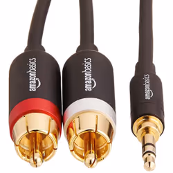 AmazonBasics PBH-19824, 3.5mm, Maschio, 2 x RCA, Maschio, 7,62 m, Nero, Oro, Rosso, Bianco
