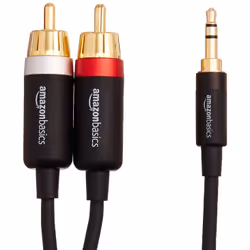 AmazonBasics PBH-19824 cavo audio 7,62 m 3.5mm 2 x RCA Nero, Oro, Rosso, Bianco
