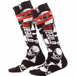 Oneal Pro Crossbones Calzini Motocross, nero-bianco-rosso per uomo