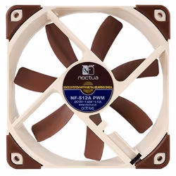 Noctua NF-S12A PWM sistema di raffreddamento per computer Case per computer Ventilatore 12 cm Beige, Marrone - Vista aggiuntiva 4