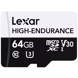 Lexar High-Endurance, 64 GB, MicroSDXC, Classe 10, UHS-I, Class 3 (U3), V30