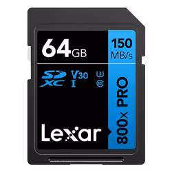 Lexar High-Performance 800xPRO, 64 GB, SDXC, Classe 10, UHS-I, 150 MB/s, Class 3 (U3)
