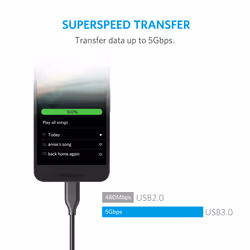 Anker USB-C to USB 3.0 cavo USB USB 3.2 Gen 1 (3.1 Gen 1) 0,9 m USB C USB A Nero