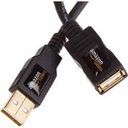 AmazonBasics USB 2.0 A, M/F, 2m, 2 m, USB A, USB A, USB 2.0, Maschio/Femmina, Nero