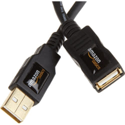 AmazonBasics USB 2.0 A, M/F, 2m cavo USB USB A Nero