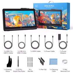 XPPen Artist 22 Plus tavoletta grafica Nero 5080 lpi (linee per pollice) 409 x 230 mm USB - Vista aggiuntiva 2