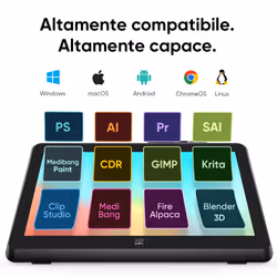 XPPen Artist 22 Plus tavoletta grafica Nero 5080 lpi (linee per pollice) 409 x 230 mm USB - Vista aggiuntiva 8