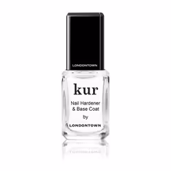 LONDONTOWN Kur Nail Hardener & Base Coat, Trasparente, Peeling resistance, Rinforzo, Lucida, Spazzola, Bottiglia, Applicare u ...