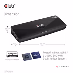 CLUB3D CSV-3103D The Club 3D Universal USB 3.1 Gen 1 UHD 4K Docking station - Vista aggiuntiva 4