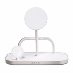 ZENS ZEDC29W/00 Caricabatterie per dispositivi mobili Cuffie, Smartphone, Orologio intelligente Argento, Bianco AC, USB Carica wireless Ricarica rapida Interno - Vista aggiuntiva 2