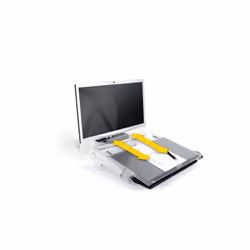 BakkerElkhuizen FlexDesk 640 porta documenti Plastica, Gomma, Acciaio Grigio chiaro, Trasparente