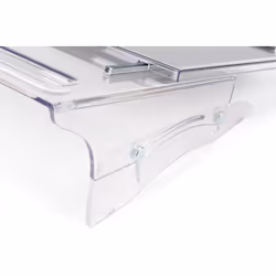 BakkerElkhuizen FlexDesk 640 porta documenti Plastica, Gomma, Acciaio Grigio chiaro, Trasparente