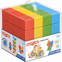 Geomag MagiCube Green Line, Giocattolo con magnete al neodimio, 1 anno/i, Multicolore