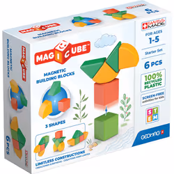 Geomag MagiCube 3 Shapes Recycled Starter Set, 1 anno/i, 6 pz
