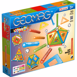 Geomag Confetti 50 pcs, Giocattolo con magnete al neodimio, 3 anno/i, Multicolore