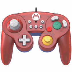 Hori Battle Pad (Mario), Gamepad, Nintendo Switch, D-pad, Cablato, USB, Blu, Rosso, Translucent