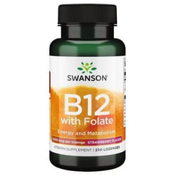 SWANSON Vitamina B12 con folato - Gusto Fragola 250 St