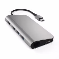Satechi ST-TCMAM, USB 3.2 Gen 1 (3.1 Gen 1) Type-C, IEEE 802.3, IEEE 802.3ab, IEEE 802.3u, Grigio, SD, HDMI, RJ-45, USB 3.2 G ...