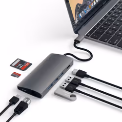 Satechi Multi-Port Adapter V2 Dock st. USB 3.2 Gen 1 (3.1 Gen 1) Type-C Grigio - Vista aggiuntiva 5