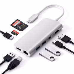 Satechi ST-TCMM8PAS replicatore di porte e docking station per laptop Cablato USB 3.2 Gen 1 (3.1 Gen 1) Type-C Argento - Vista aggiuntiva 4