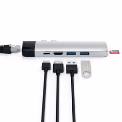 Satechi ST-TCPHES replicatore di porte e docking station per laptop USB 3.2 Gen 1 (3.1 Gen 1) Type-C Argento - Vista aggiuntiva 5