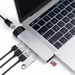Satechi ST-TCPHES replicatore di porte e docking station per laptop USB 3.2 Gen 1 (3.1 Gen 1) Type-C Argento - Vista aggiuntiva 6