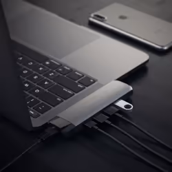 Satechi ST-TCPHEM replicatore di porte e docking station per laptop Thunderbolt 3 Grigio - Vista aggiuntiva 6