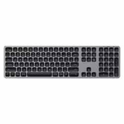 Satechi ST-AMBKM, Full-size (100%), Wireless, Bluetooth, Interruttore a chiave semimeccanico, QWERTY, Nero, Grigio