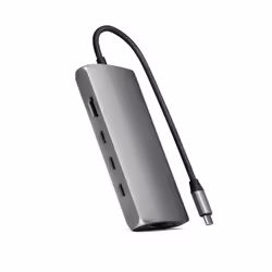 Satechi ST-P8KEM, Cablato, USB 3.2 Gen 1 (3.1 Gen 1) Type-C, 10,100,1000 Mbit/s, Grigio, SD, 54,1 mm