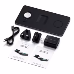 Satechi ST-X3TWCPM Caricabatterie per dispositivi mobili Cuffie, Smartphone, Orologio intelligente Nero AC Carica wireless Interno - Vista aggiuntiva 6