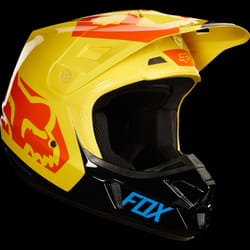 FOX V2 Preme Casco Motocross, nero-rosso-giallo, dimensione L per uomo