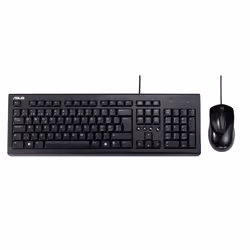 ASUS U2000, Cablato, USB, Interruttore a chiave a membrana, QWERTY, Nero, Mouse incluso