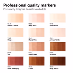 Winsor & Newton 884955080122 evidenziatore 13 pz Combinata Crema (colore), Marrone chiaro, Beige, Marrone, Limone (colore), Mogano, Rosa, Rosso, Rosa, Bianco