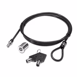HP Blocco cavi docking station con chiave Master, 1,85 m, Chiave circolare, Acciaio galvanizzato, Nero