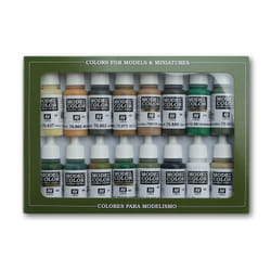 Vallejo 70.109 pittura 17 ml Nero, Marrone, Carne, Verde, Grigio, Oliva, Sabbia, Bianco Bottiglia